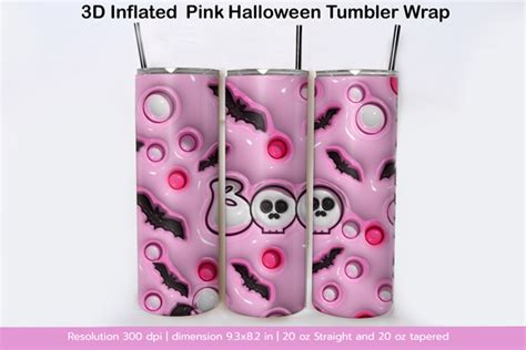 D Inflated Pink Halloween Tumbler Wrap Graphic By Nam Tiwa Creative