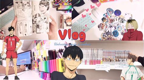 ENG PT Manga Unboxing Haul Haikyuu Study Stickers More Vlog