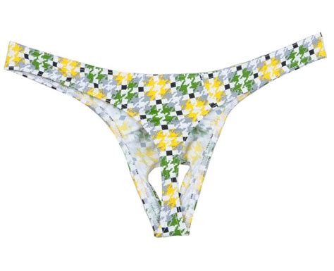 Novelty Men Pouch Thong Isolation Underwear Nuts Out String Spandex T Back Bikini Pants Mus