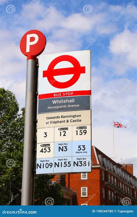 London Bus Stop Editorial Image Image Of Sign Europe 198244780