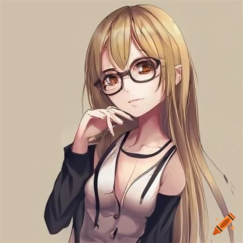Anime Girl With Blonde Hair And Glasses