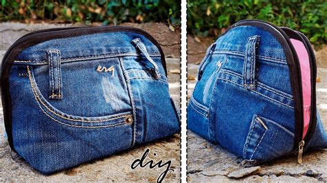 AWESOME DIY JEANS PURSE BAG CRAFT FROM OLD JEANS RECYCLE YouTube Diy