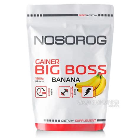 Buy Online Гейнер Nosorog Big Boss Gainer банан, 1500 г NOSOROG (€ 32).