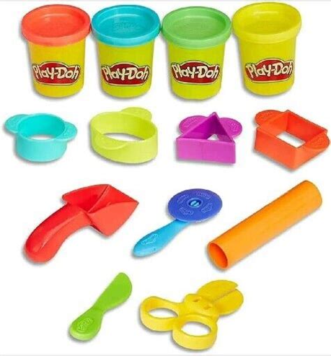 Play Doh Starter Set 4 Colors 9 Tools 634871108307 EBay