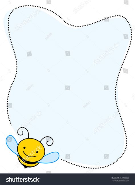 Cute Bee On White Background Page Stock Vector (Royalty Free) 254982823