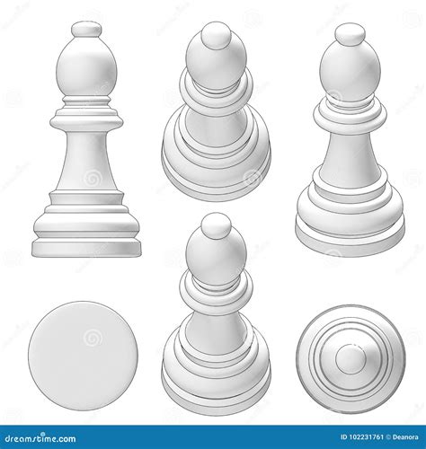 Isolated Chess Piece 3d Illustration Stock Illustration Illustration