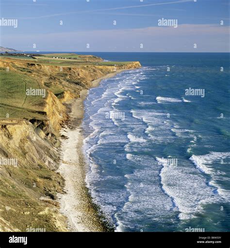 View Along Coast At Compton Bay Isle Of Wight Stock Photo Alamy