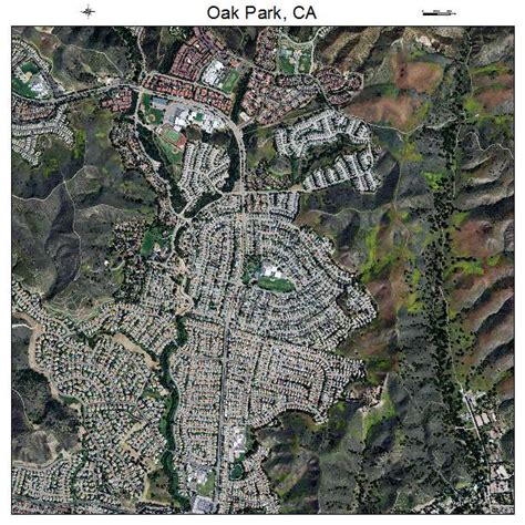 Aerial Photography Map of Oak Park, CA California