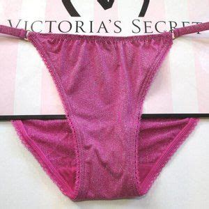 Victoria S Secret Intimates Sleepwear Victorias Secret Pink Shimmer String Bikini Panty S