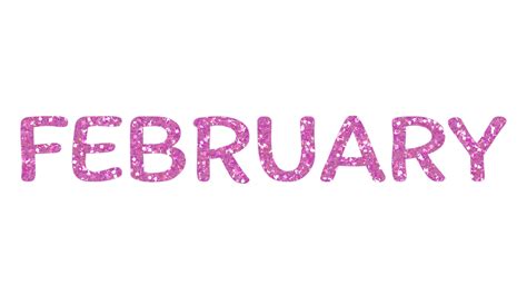 Pink glitter FEBRUARY Letters Icon. February sign. Design for ...