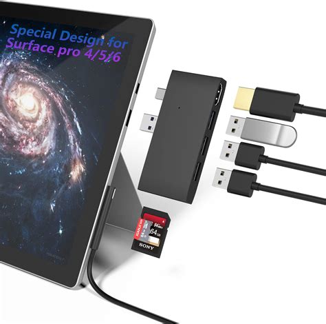 Byeasy Surface Pro 8 Docking Station Hub Usb C 6 In 1 Surface Pro 8