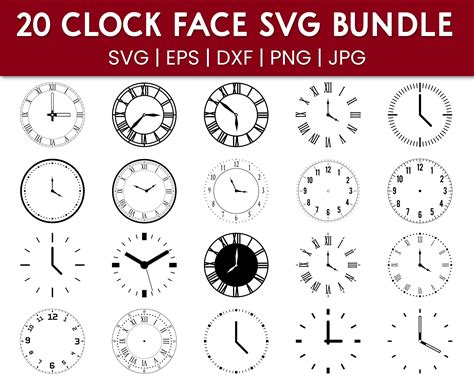 Clock Face Svg Bundle Clock Face Svg Clock Face Clipart Clock