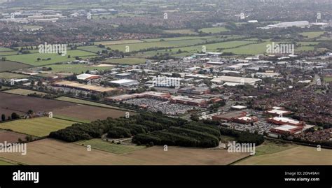 Aerial View Of Clifton Moor Retail Park And Shopping Centre And