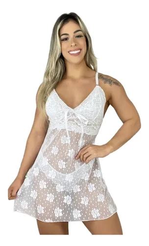 Camisola Sexy Renda E Tule Lingerie Sensual MercadoLivre