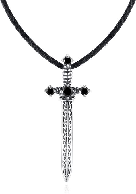 Gavu Gothic Stainless Steel Sword Pendant Necklace Dagger Necklace For