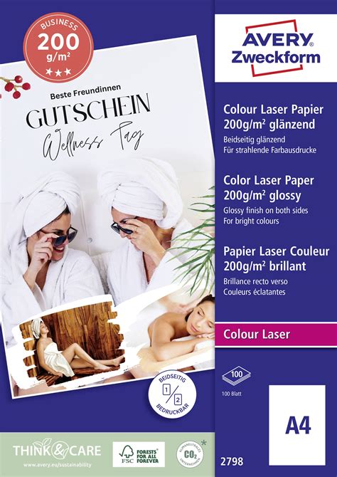 Buy Avery Zweckform Premium Laser Papier Hochgl Nzend Laser