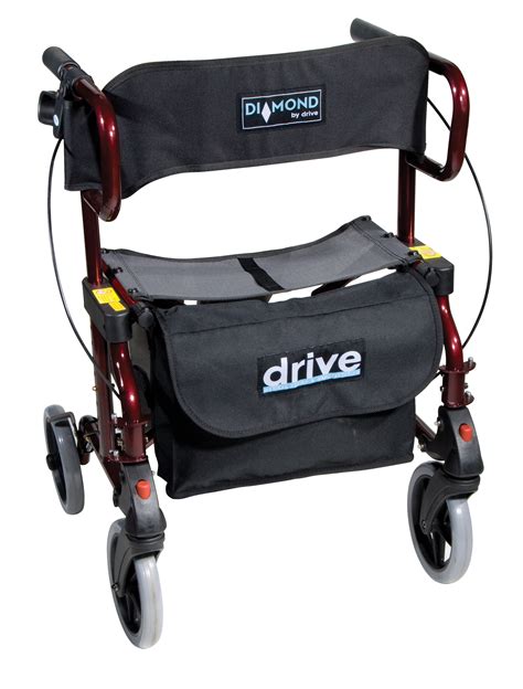 Diamond Deluxe Aluminum Transport Wheelchair Rollator 745r Drive Medical