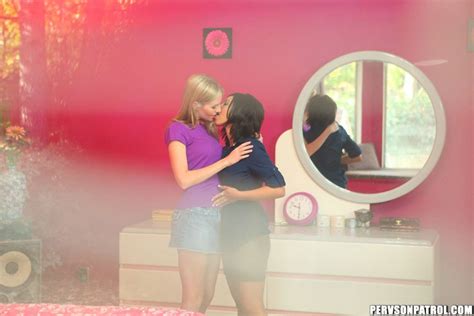 Sweet Lesbians Being Filmed By A Voyeur Having Softcore Sex Porn Pictures XXX Photos Sex