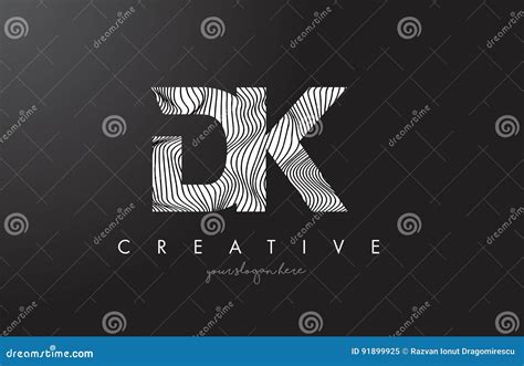 DK D K Letter Logo With Zebra Lines Texture Design Vector