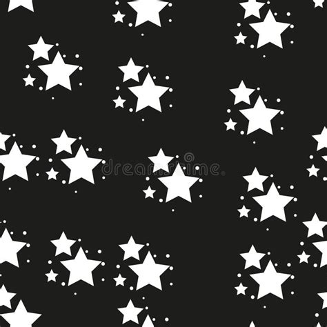 Seamless Star Monochrome Background On White Backround Stock Vector