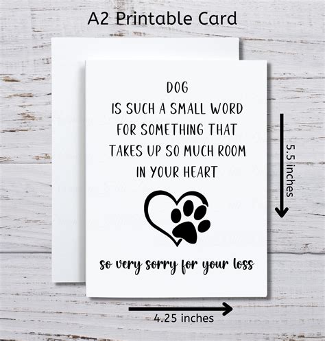 Dog Sympathy Card, Loss of Dog Card, Dog Sorry for Your Loss Printable