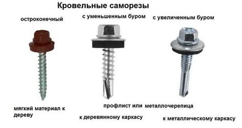 Какими бывают кровельные саморезы: виды и размеры