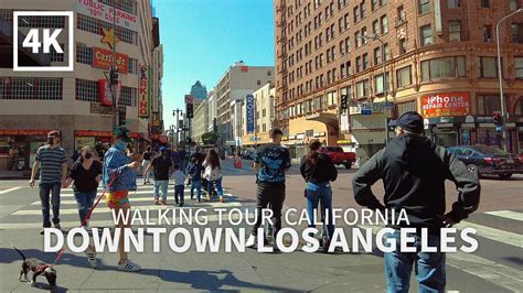 K Walking Downtown Los Angeles Dtla Broadway California Usa K