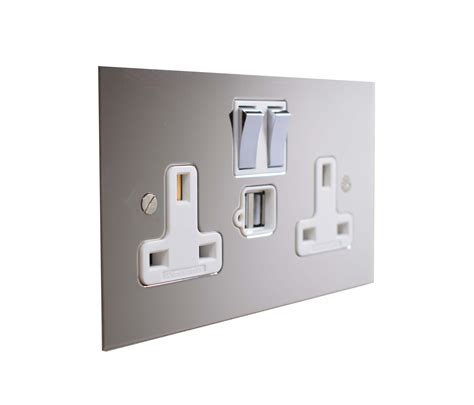 Nickel Silver Double 13amp Socket With Usb Architonic