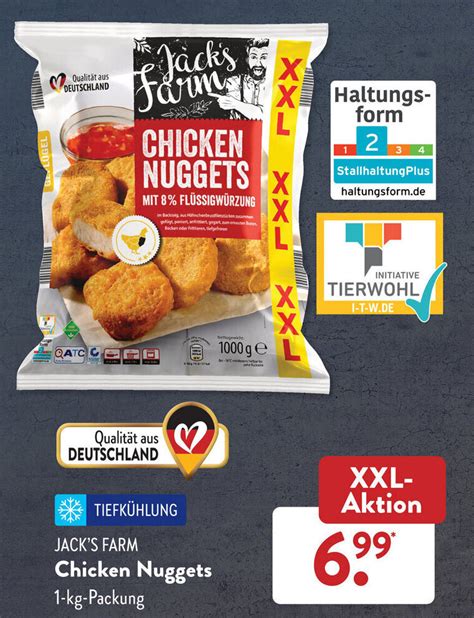 Jack s Farm Chicken Nuggets 1 kg Packung Angebot bei Aldi Süd