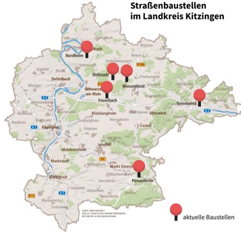 Straßenbaustellen im Landkreis Kitzingen