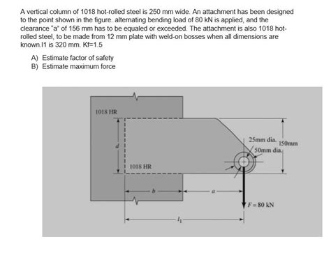 Solved A Vertical Column Of Hot Rolled Steel Is Chegg