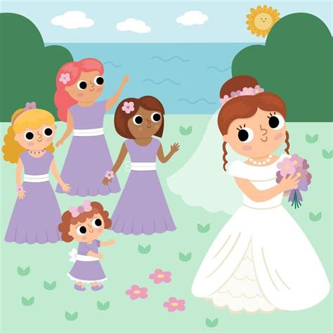 flower girl wedding vector art icons  graphics