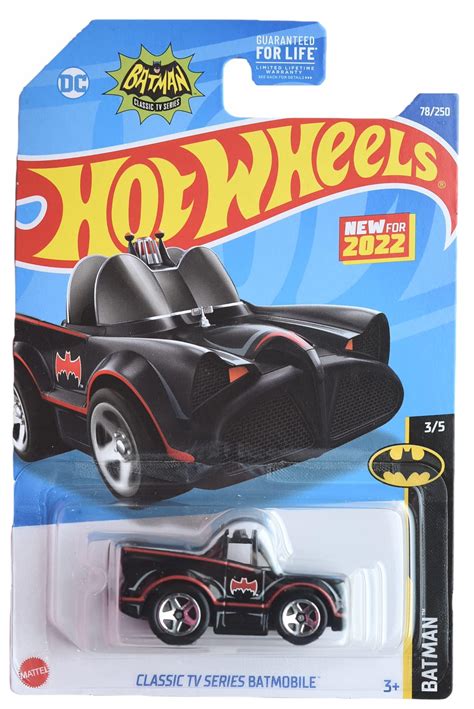 Hot Wheels Classic TV Series Batmobile Batman Black Wite Red Stripe Toy