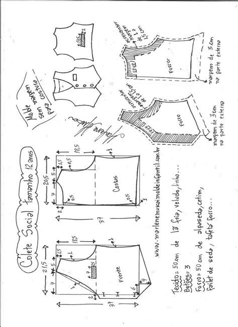Colete Social Diy Marlene Mukai Molde Infantil 124