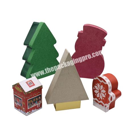 Christmas Tree Shaped Paper T Boxes Luxury Glitter Empty Christmas