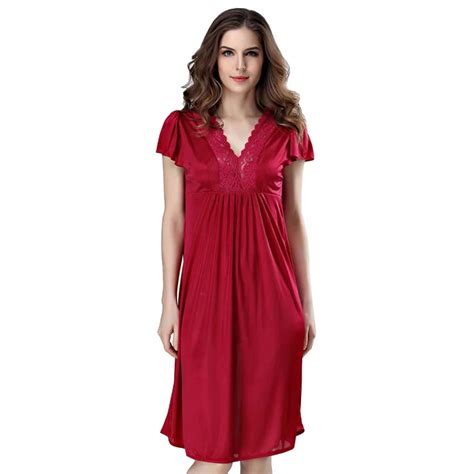 Wholesale Ready Stock Women Silk Satin Night Dress Sleepwear Long Nightgown Hot Sexy Nighty For