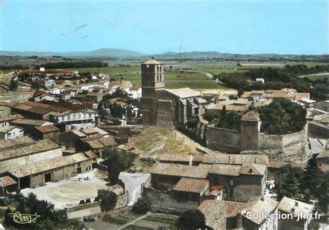 CPSM FRANCE 11 Puichéric le château et l église vue aérienne 11