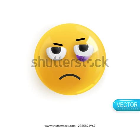 Emoji Face Black Eye Emotion Realistic Stock Vector (Royalty Free ...