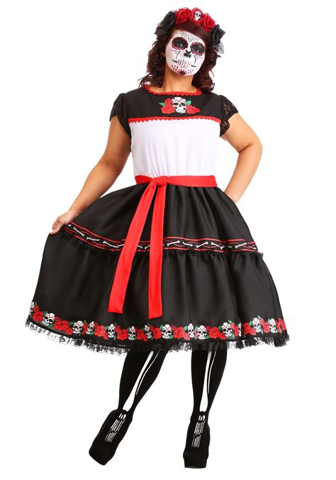 Plus Size Sassy Sugar Skull Costume For Women