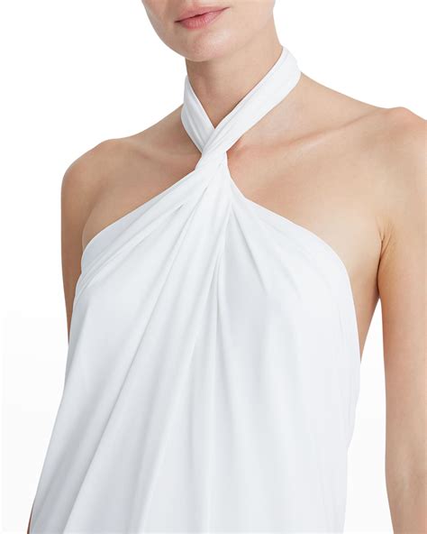 Halston Lilah Twisted Halter Neck Gown Neiman Marcus