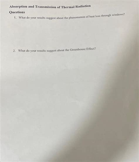 EXPERIMENTI INTRODUCTION TO THERMAL RADIATION | Chegg.com
