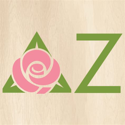 Delta Zeta Rose Svg Delta Zeta Sorority Vector File Delta Zeta Svg