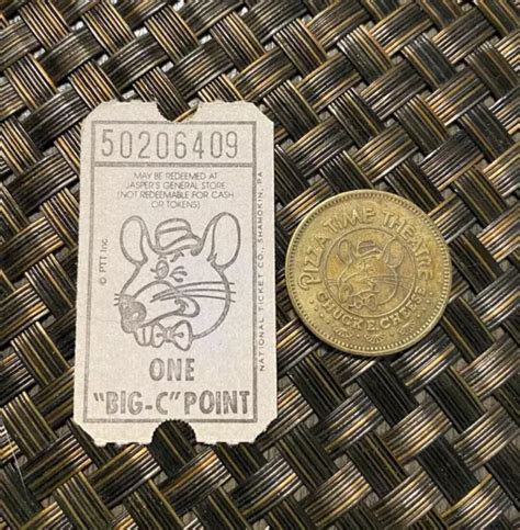 Vintage Chuck E Cheese Collectible Arcade S Ticket Token