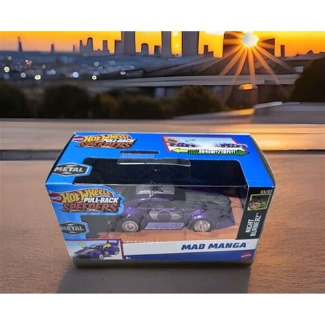 Hot Wheels Toys Hot Wheels Pull Back Speeders Mad Manga Purple Night Burnerz New In Box