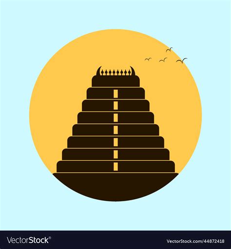 Hindu Temple Silhouette Tamilnadu India Royalty Free Vector