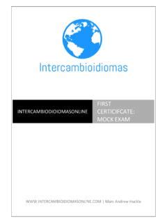 FIRST CERTICIFCATE MOCK EXAM Intercambio Idiomas First