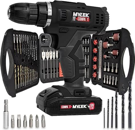 Mylek V Cordless Drill Electric Driver Set Lithium Ion Battery