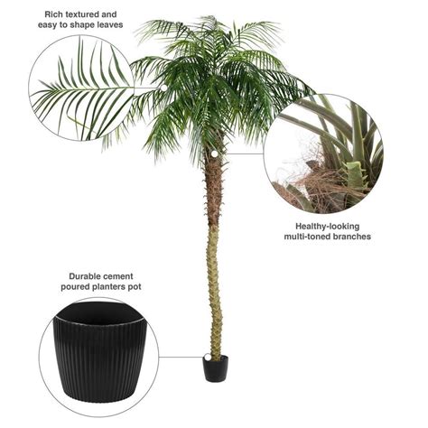 Earthflora Tropical Artificial Phoenix Palms 8 Potted Phoenix Palm Tree 1095lvs