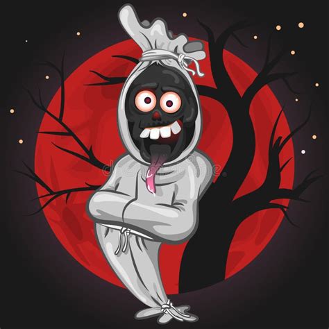 Vector Illustration Of Pocong Indonesian Javanese Ghost Lost Soul