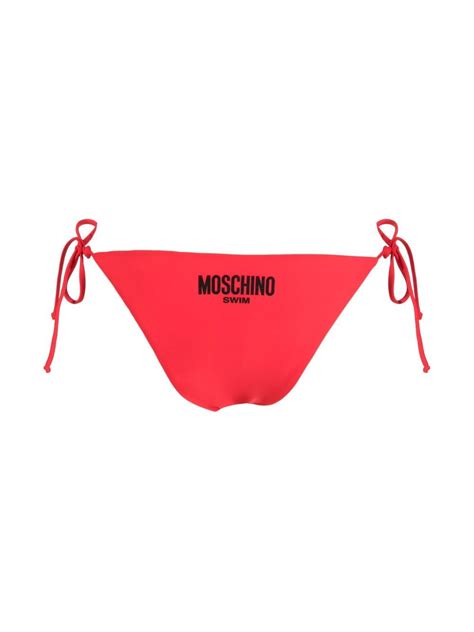 Moschino Logo Print Tie Fastening Bikini Briefs Farfetch